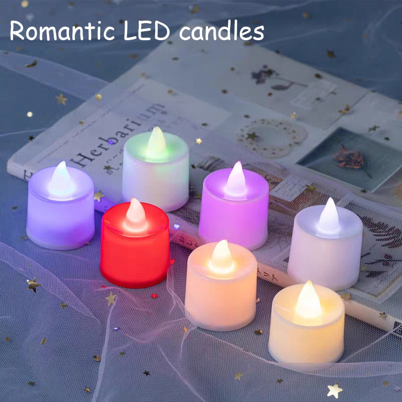 Flameless LED Tea Lights Candles Battery Powered Home Decor Night Lamp Multicolor Reusable