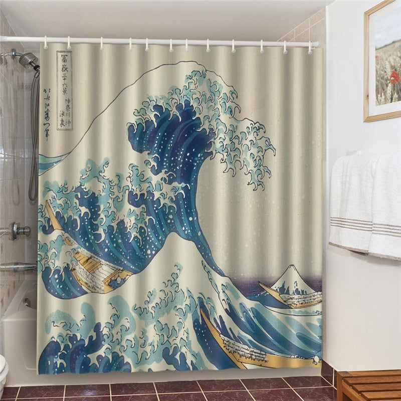 3D Waterproof Bathroom Curtain