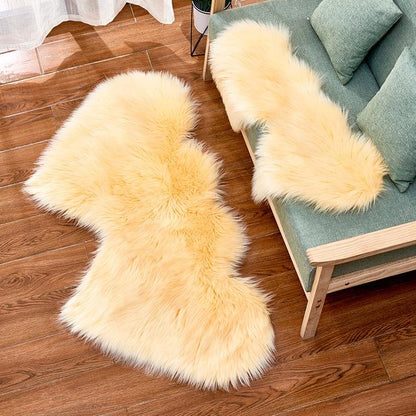 Double Heart Artificial Wool Sheepskin Floor Area Rug (Multi Colors)