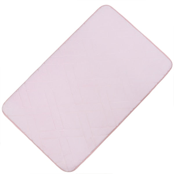 grid Embossing Bath Mat Non-slip Mats sponge Rug polyester fiber