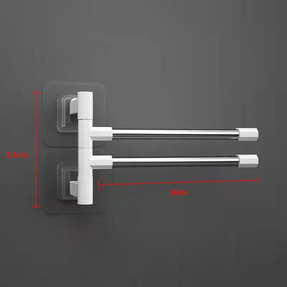 Towel Rack Rotatable Towel Holder Space Aluminum 2/3/4/5-Bar Towel Hanger Shelf Paper Hanging Wall Mounted