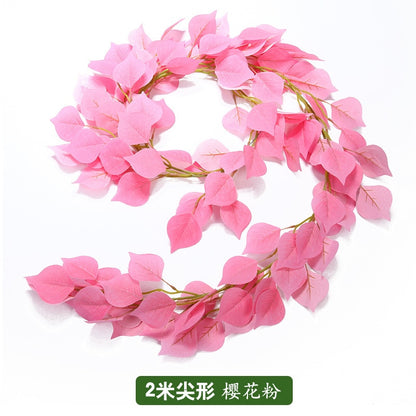 Green Eucalyptus Leaves Garland Wisteria Artificial Flowers Rattan Fake Plant Silk Leaf Vines Decor