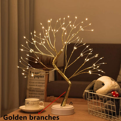 LED Night Lights Mini Tree Table Lamp Garland Fairy String Light Decoration (Multi Styles)