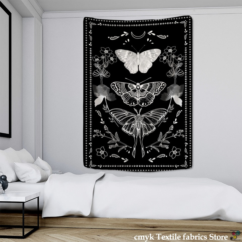 Psychedelic Butterfly Tarot Tapestry Wall Hanging Witchcraft Bohemian Hippie Tapiz Dormitory Home Decor