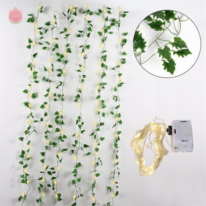 1Pc 230Cm Green Vine Silk Artificial Ivy Hanging Leaf Garland Plant Creeper Leaf