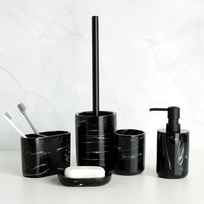 Black Bathroom Accessory Resin Set