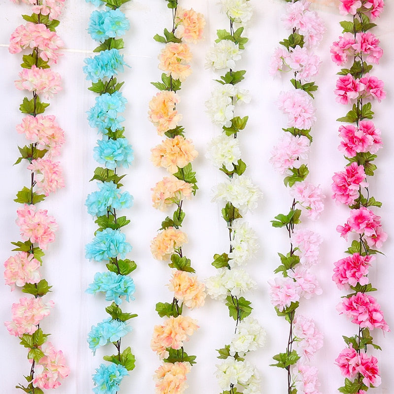 2.3m Flower Garland Artificial Flower String With Leaves Silk Ivy Vine