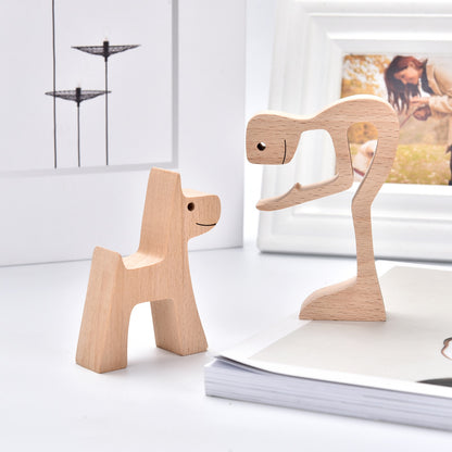 Handmade Wood Dog Decor Sculptures (Multi Styles)