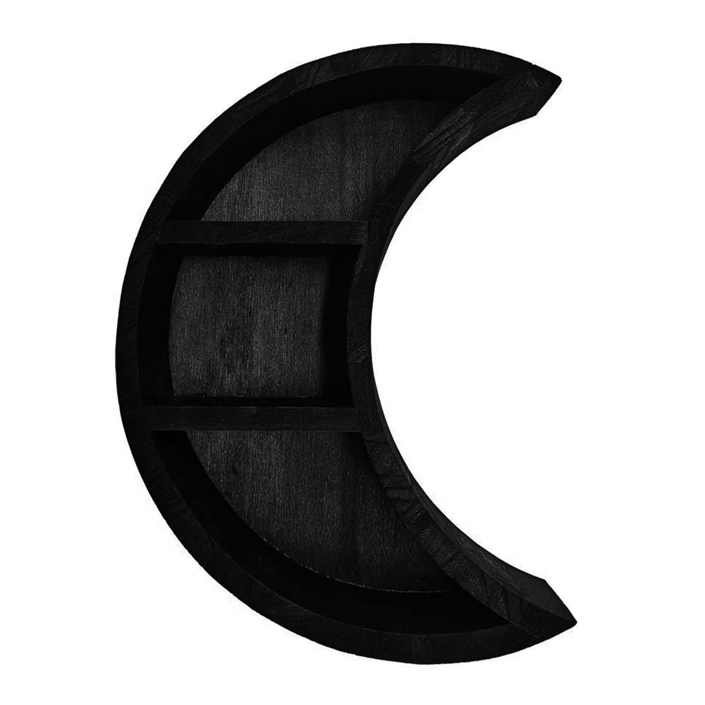 Rustic Wooden Floating Wall Mounted Moon Shape