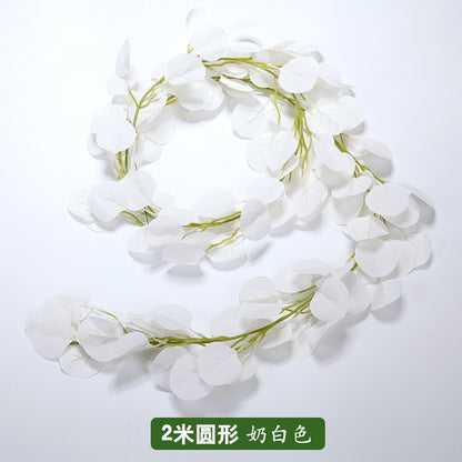 Green Eucalyptus Leaves Garland Wisteria Artificial Flowers Rattan Fake Plant Silk Leaf Vines Decor