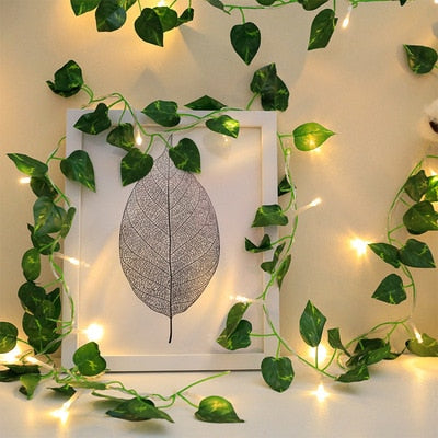 2M 20LED Artificial Leaf Garland Plants Vine