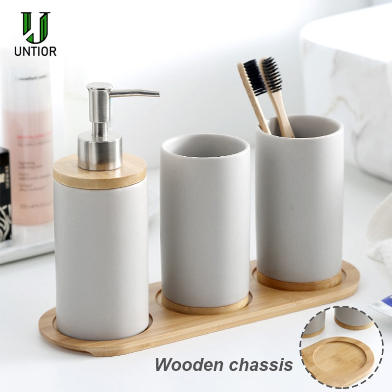 UNTIOR 3PCS Ceramic Bathroom Accessories Set