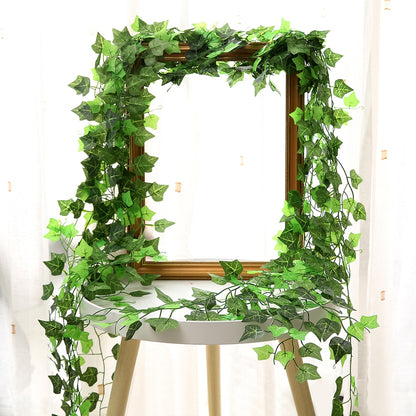 1Pc 230Cm Green Vine Silk Artificial Ivy Hanging Leaf Garland Plant Creeper Leaf