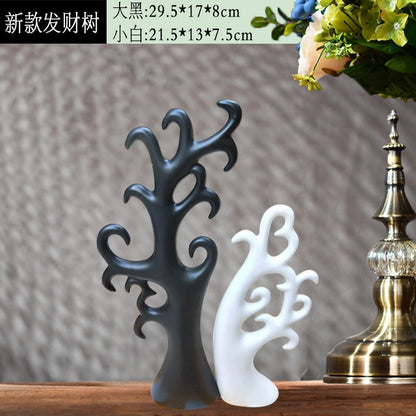 Simple Modern Ceramic Figurines Livingroom Ornament Home Furnishing Decoration Crafts Office Coffee Accessories Wedding Gift