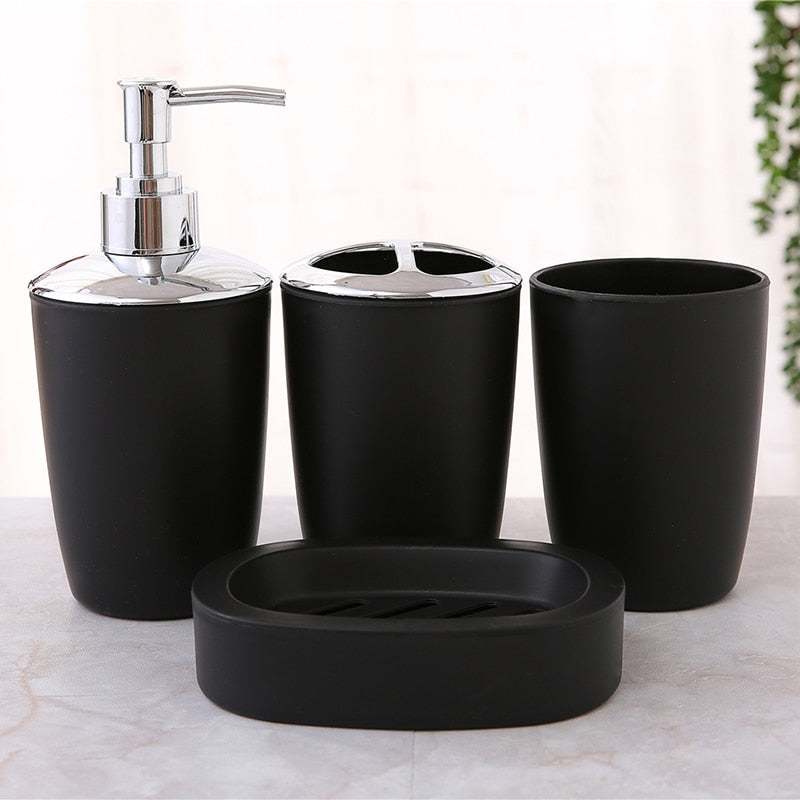 4Pcs Bathroom Set Plastic