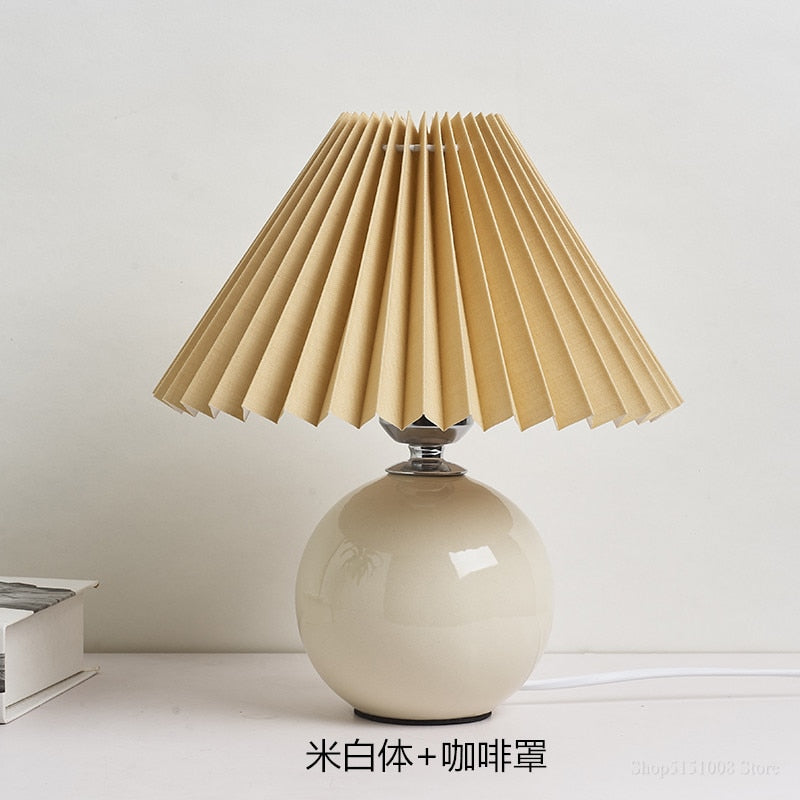 Nordic Ceramic Table Lamp Pleated (Multi Colors)