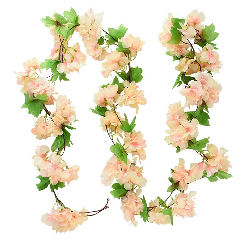 2.3m Flower Garland Artificial Flower String With Leaves Silk Ivy Vine