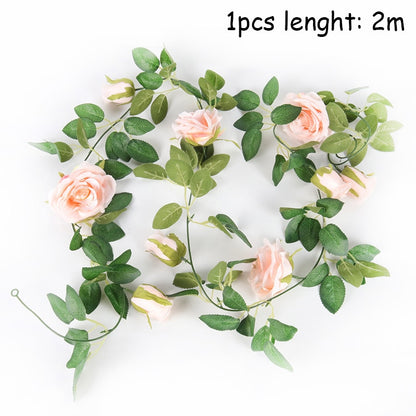 Metal Ring Artificial Flower Garland