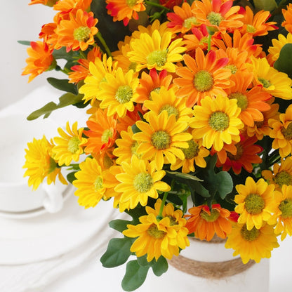 Autumn Artificial Silk Daisy Bouquet Fake Flowers (Multi Colors)