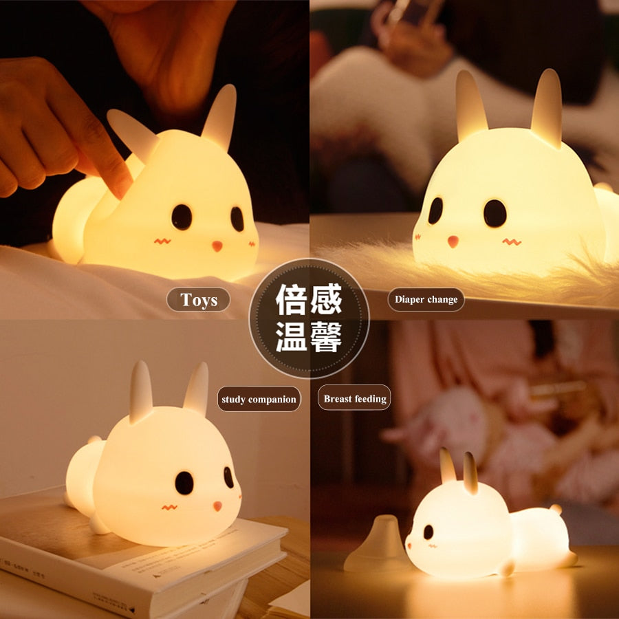 Rabbit LED Night Light Dimmable Lamps USB Rechargeable