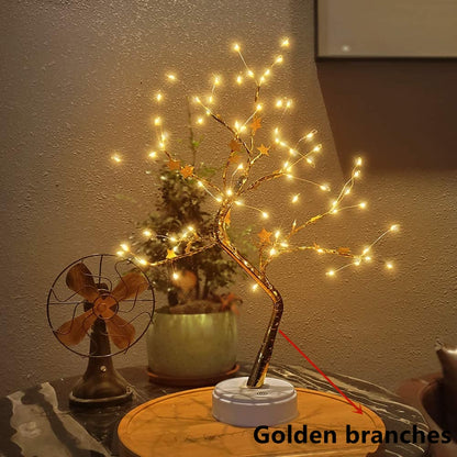 LED Night Lights Mini Tree Table Lamp Garland Fairy String Light Decoration (Multi Styles)