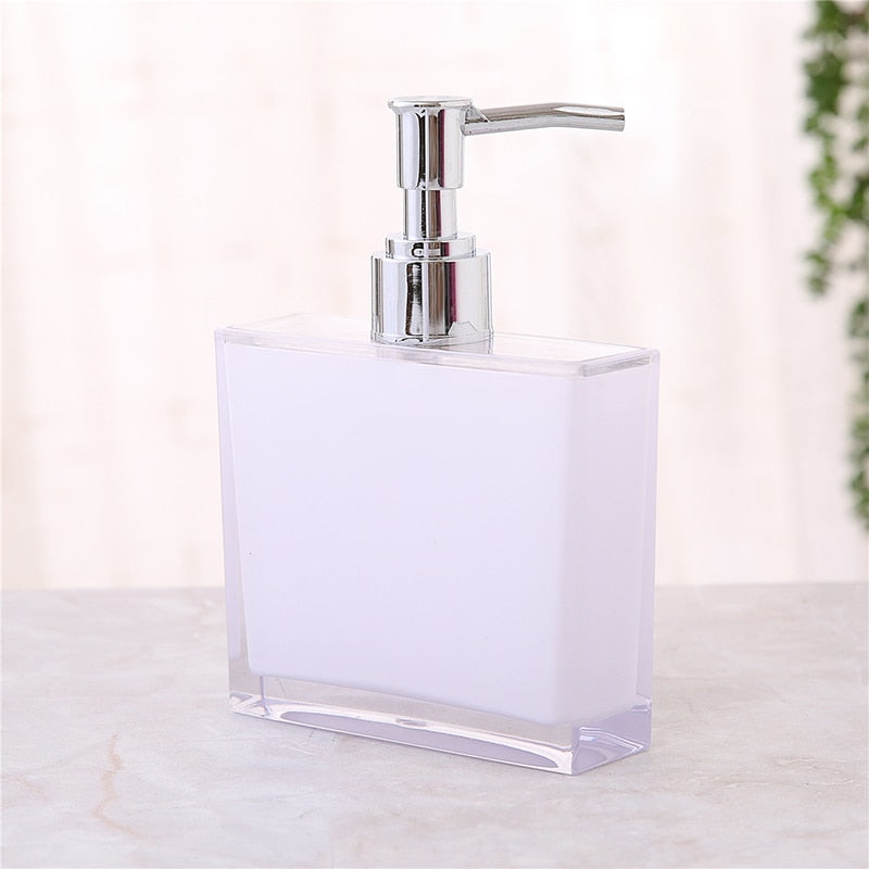 4Pcs/Set Bathroom Accessories Sets Plastic Square And Round Soap Dish Cups Lotion Bottle Soap Dispenser For Bathroom