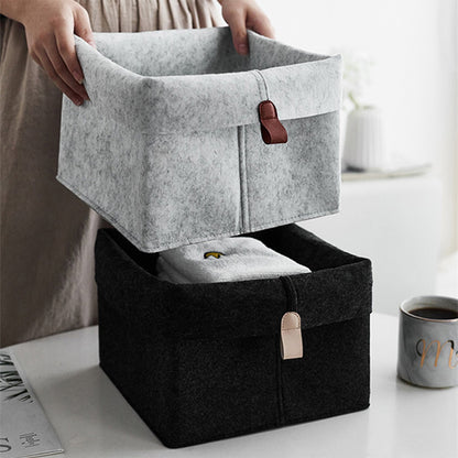 1pc Nordic Felt Storage Table  Basket