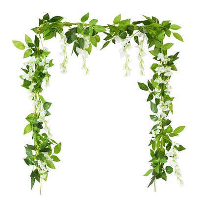 180cm Fake Ivy Wisteria Flowers Artificial Plant Vine Garland