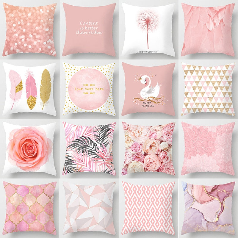 Pink Pillowcases 45*45cm (Multi Styles)