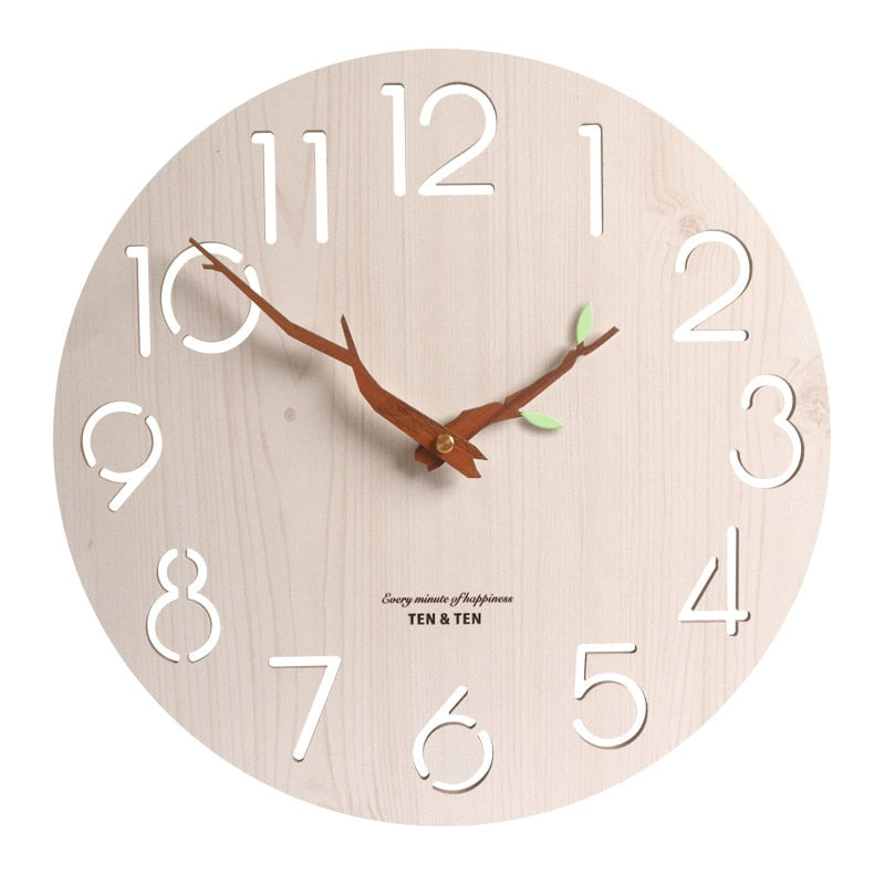 Wooden 3D Wall Clock Modern Design Nordic (Multi Styles/Colors)