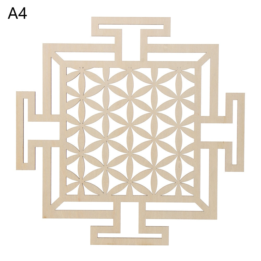 1PC Wood Wall Flower of Life Shape Non-slip Coaster