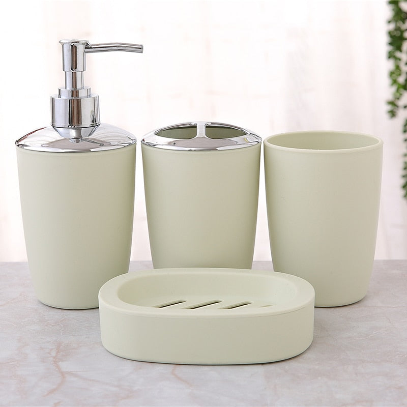 4Pcs Bathroom Set Plastic