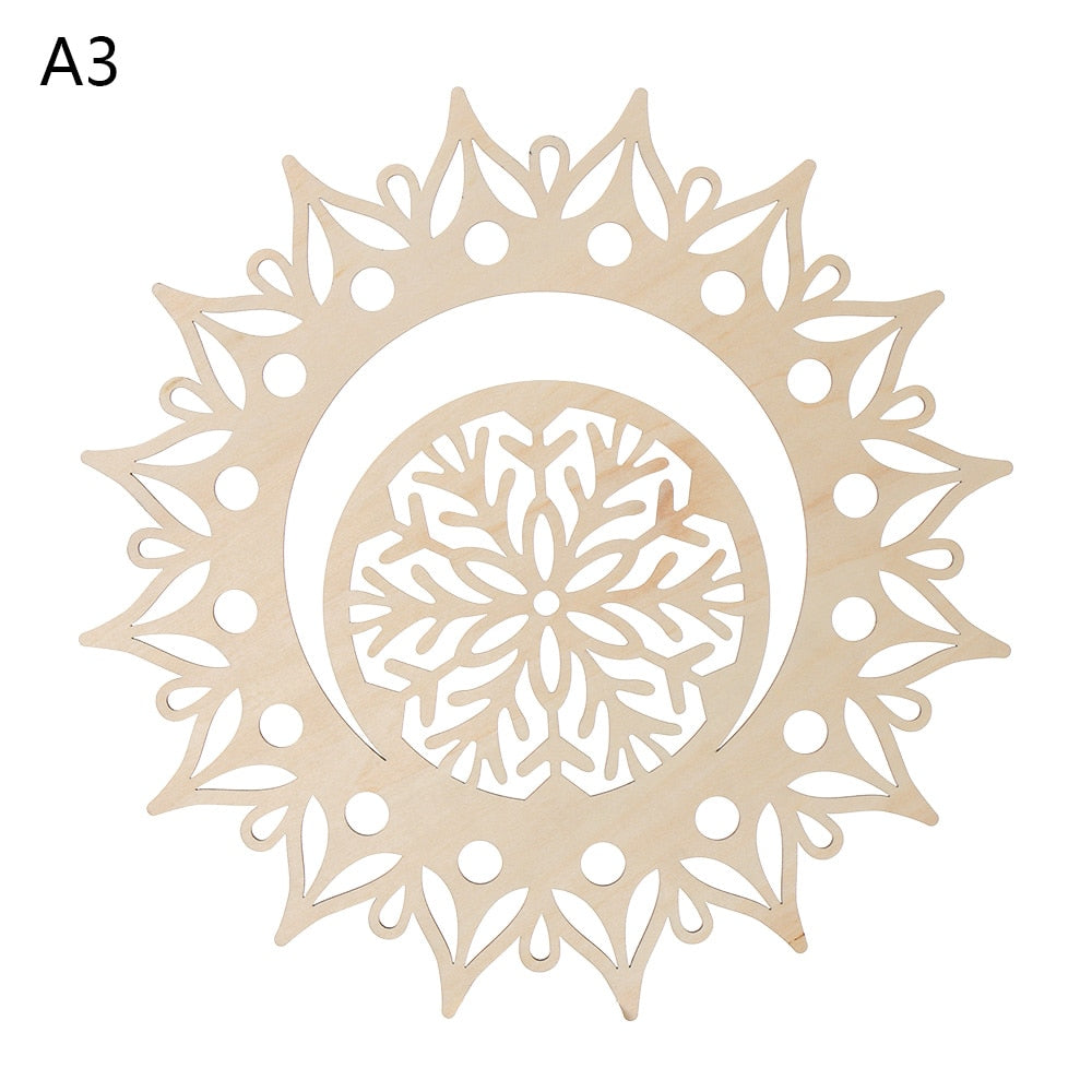 1PC Wood Wall Flower of Life Shape Non-slip Coaster