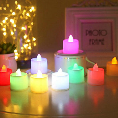 Flameless LED Tea Lights Candles Battery Powered Home Decor Night Lamp Multicolor Reusable