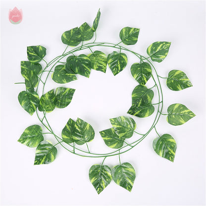 1Pc 230Cm Green Vine Silk Artificial Ivy Hanging Leaf Garland Plant Creeper Leaf