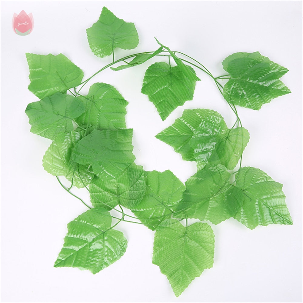 1Pc 230Cm Green Vine Silk Artificial Ivy Hanging Leaf Garland Plant Creeper Leaf