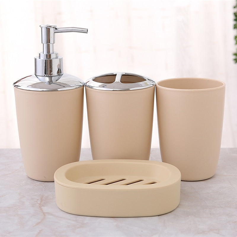 4Pcs Bathroom Set Plastic