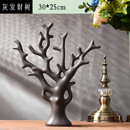 Simple Modern Ceramic Figurines Livingroom Ornament Home Furnishing Decoration Crafts Office Coffee Accessories Wedding Gift