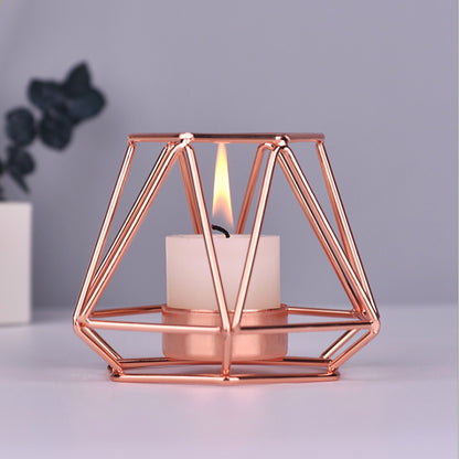 Nordic Style Wrought Iron Geometric Candle Holders Home Decoration Metal holder Crafts candlestick candelabros