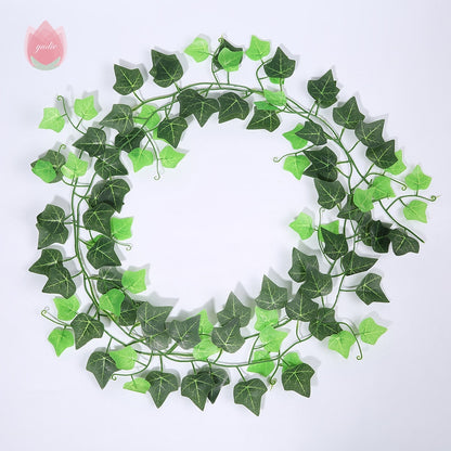 1Pc 230Cm Green Vine Silk Artificial Ivy Hanging Leaf Garland Plant Creeper Leaf