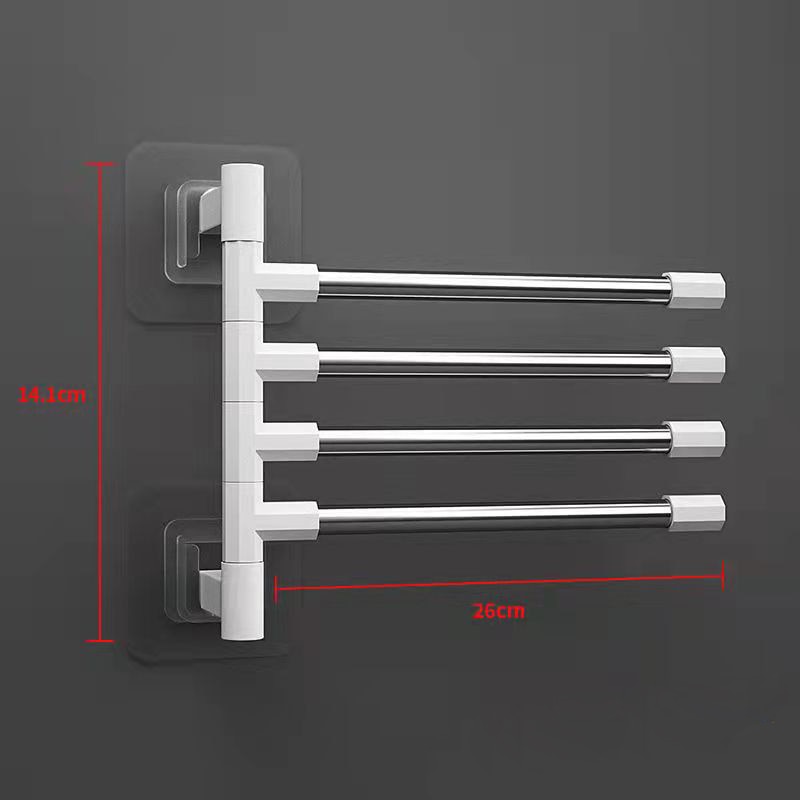 Towel Rack Rotatable Towel Holder Space Aluminum 2/3/4/5-Bar Towel Hanger Shelf Paper Hanging Wall Mounted