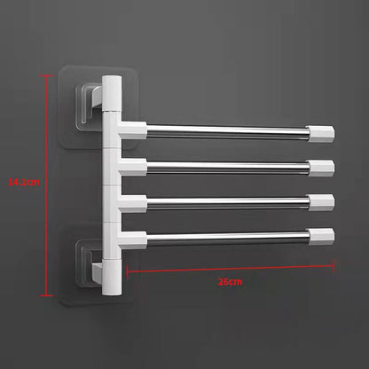 Towel Rack Rotatable Towel Holder Space Aluminum 2/3/4/5-Bar Towel Hanger Shelf Paper Hanging Wall Mounted