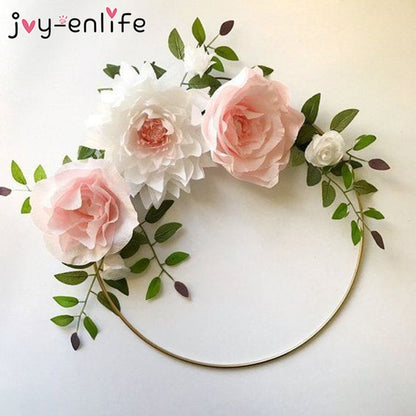 Metal Ring Artificial Flower Garland