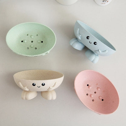 1Pcs Eco-friendly Soap Box Non-slip Soap Dish Bathroom Supplies Soap Holder Cartoon Shape Storage Box