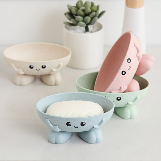 1Pcs Eco-friendly Soap Box Non-slip Soap Dish Bathroom Supplies Soap Holder Cartoon Shape Storage Box