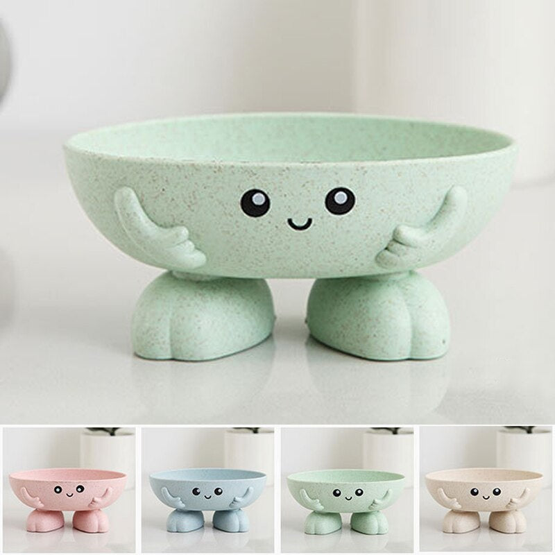 1Pcs Eco-friendly Soap Box Non-slip Soap Dish Bathroom Supplies Soap Holder Cartoon Shape Storage Box