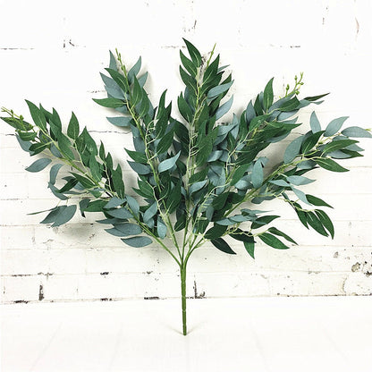 Artificial Willow Bouquet Fake Leaves Decoration Willow Vine Faux Foliage Plants Wreath