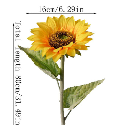 large head silk fake sunflowers artificial flowers decor fabric long branch garden outdoor autumn decoration faux flowers