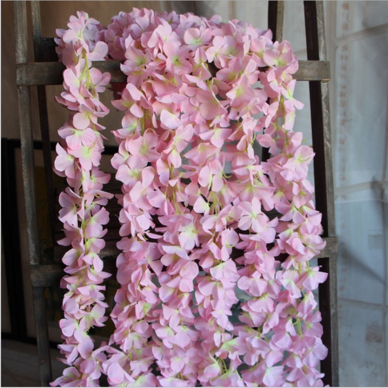 1PCS Artificial Hydrangea Wisteria Flower For DIY Simulation Arch Rattan Wall Hanging Decoration Fake flower