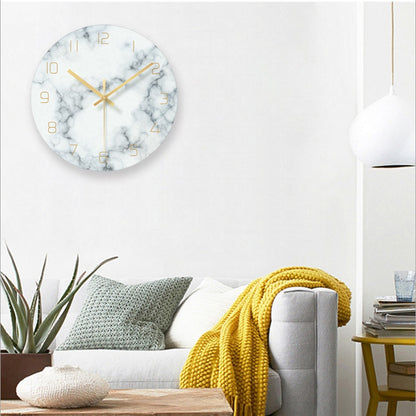 1 Pcs Nordic Marble Wall Clock Modern Minimalist Art Clocks (Multi Colors)